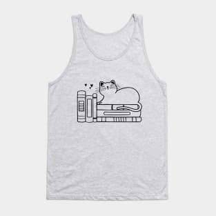 cat on books Tank Top